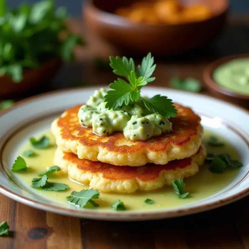 Tortitas de Arroz Fermentado (Dosa) con Chutney de Coco y Cilantro: Receta India Sin Gluten