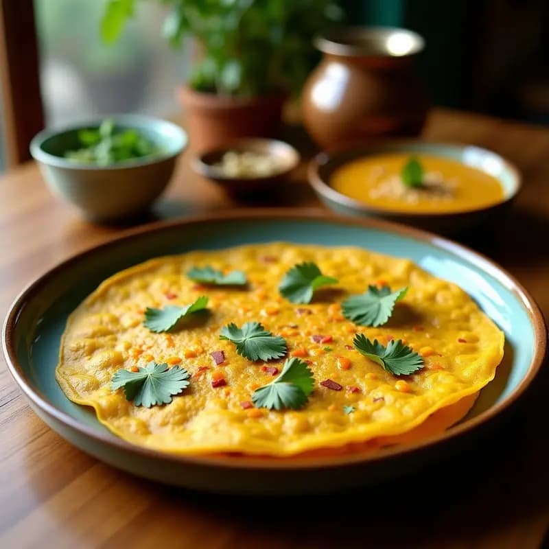 Dosas de Lentejas y Cúrcuma: Receta India Crujiente con Chutney de Coco y Cilantro