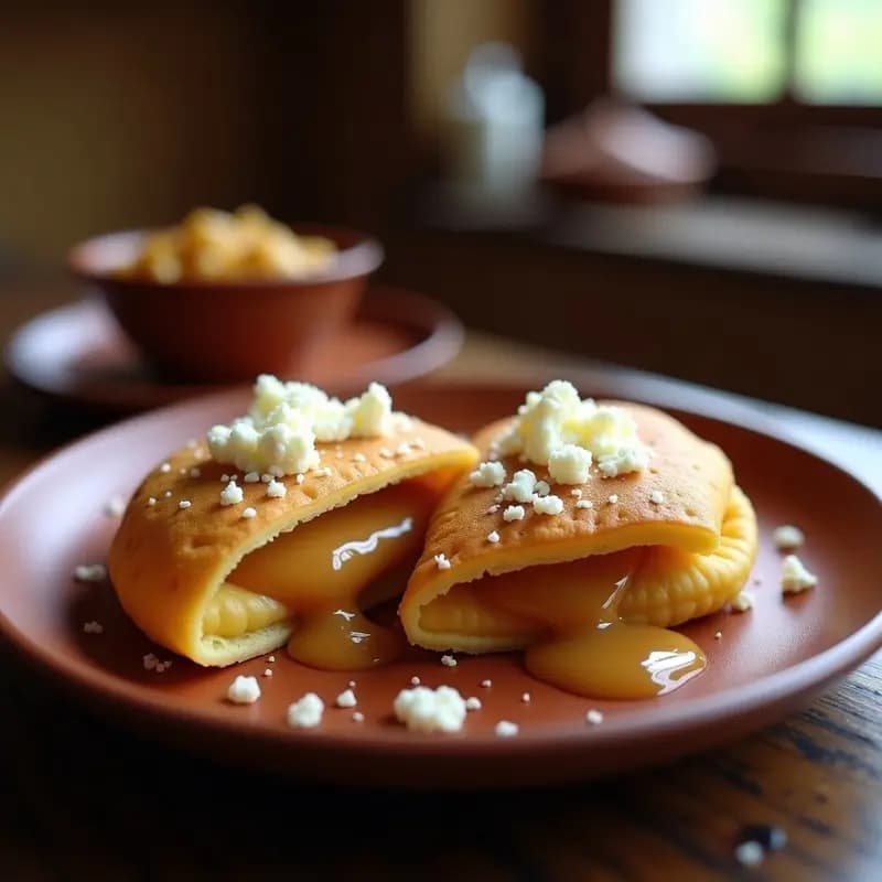 Dulce de Leche Colombiano con Arepas de Maíz: Postre Tradicional sin Horno