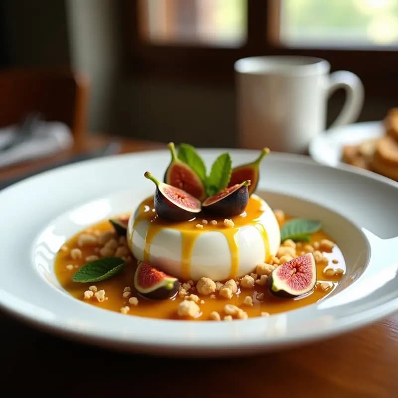 Dulce de Leche Cortada con Queso de Burrata y Higos Frescos: Postre Argentino Gourmet