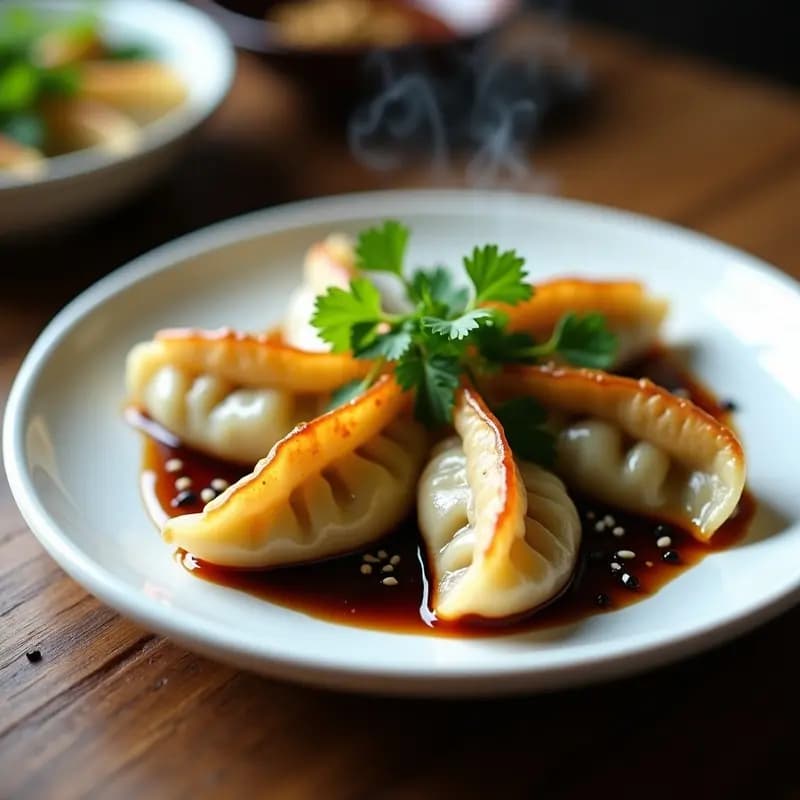 Dumplings de Cerdo y Col China con Salsa de Sésamo y Jengibre: Receta China Casera en 20 Minutos