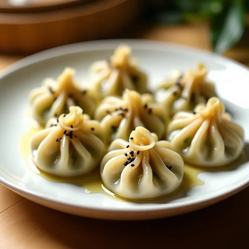 Dumplings de Calabacín y Cébada Perlada: Receta China Vegana al Vapor