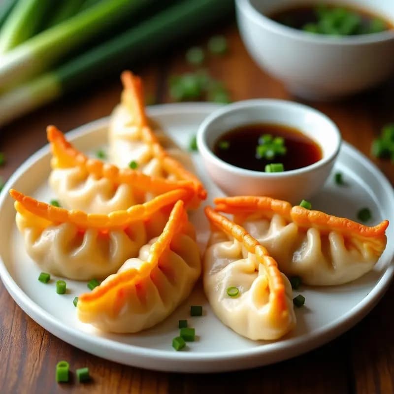Dumplings de Camarón y Cebollino con Salsa de Soja: Receta Taiwanesa en Airfryer