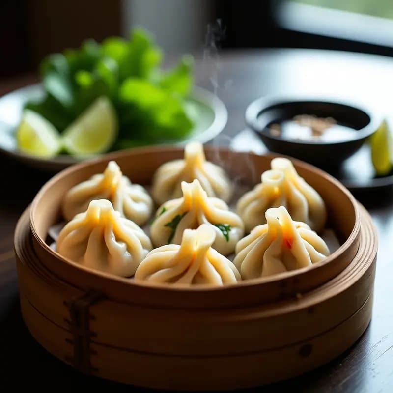 Dumplings de Camarón y Cilantro: Empanadillas Chinas al Vapor en 25 Minutos