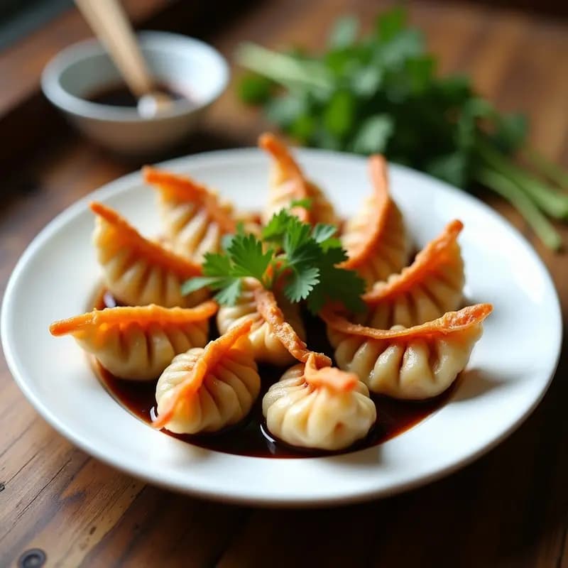 DUMPLINGS de Camarón y Cilantro con Salsa de Soja picante: Receta China casera en 30 Minutos
