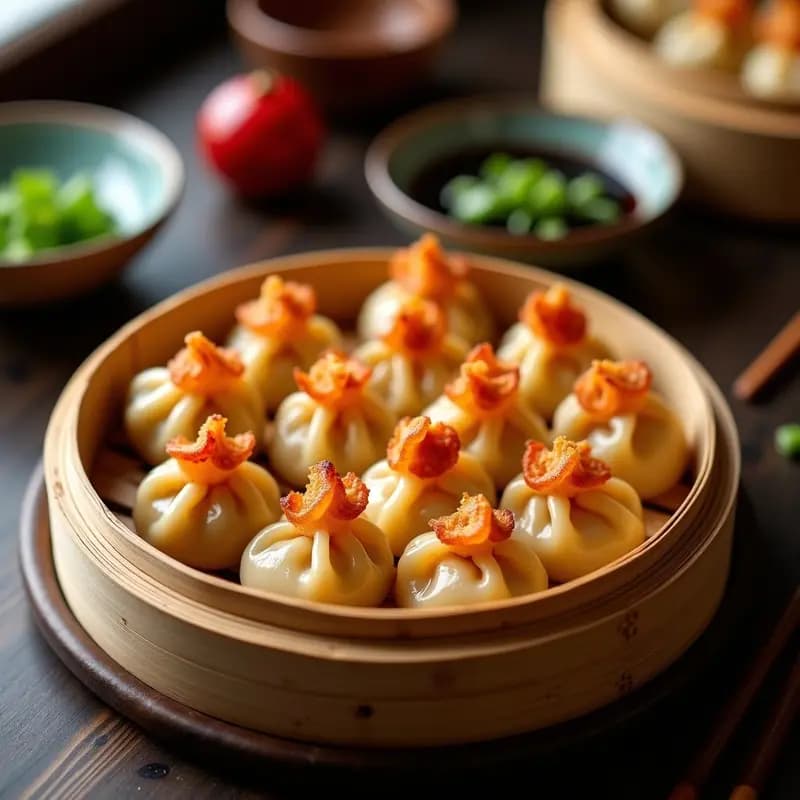 Dumplings de Camarón y Jengibre con Salsa de Sésamo: Receta China en Airfryer sin Freír