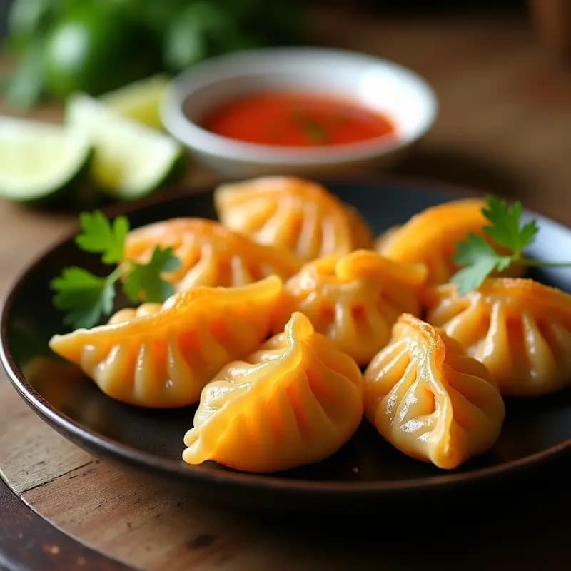 Dumplings de Camarón y Mango con Salsa de Chili: Receta Tailandesa Dulce y Picante en Airfryer