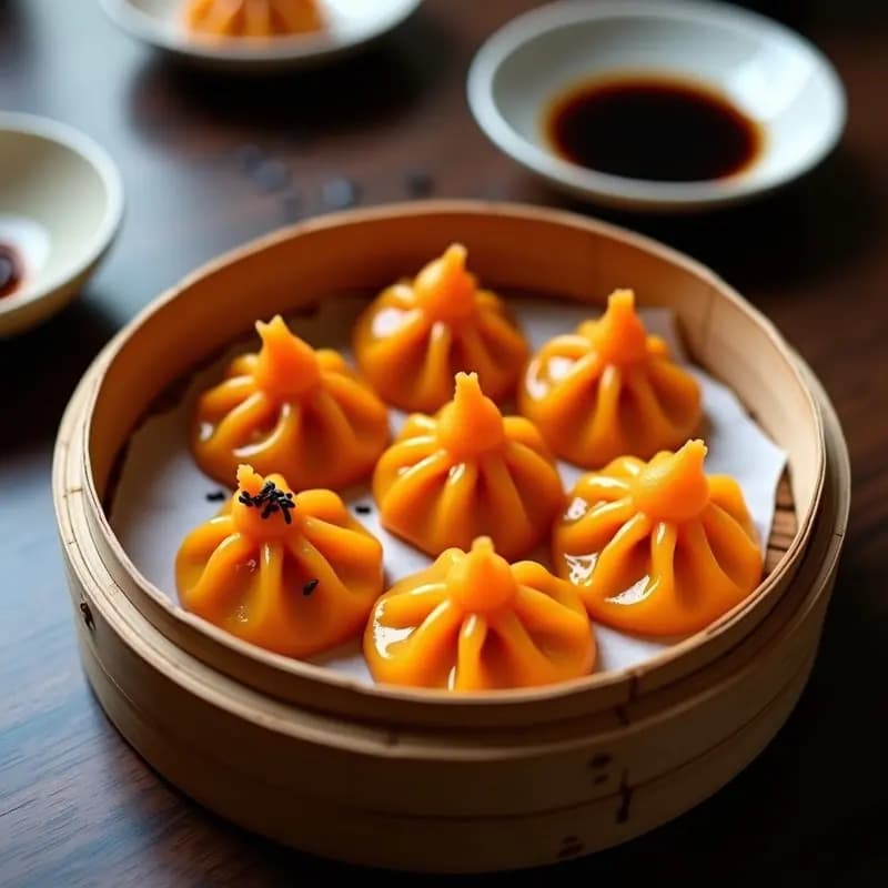 Dumplings de Camote y Jengibre: Aperitivo Chino al Vapor con Toque Picante
