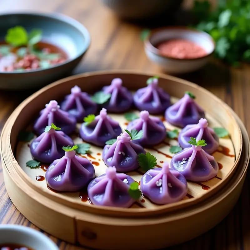 Dumplings de Camote Morado y Queso de Cabra: Receta China Gourmet en Thermomix
