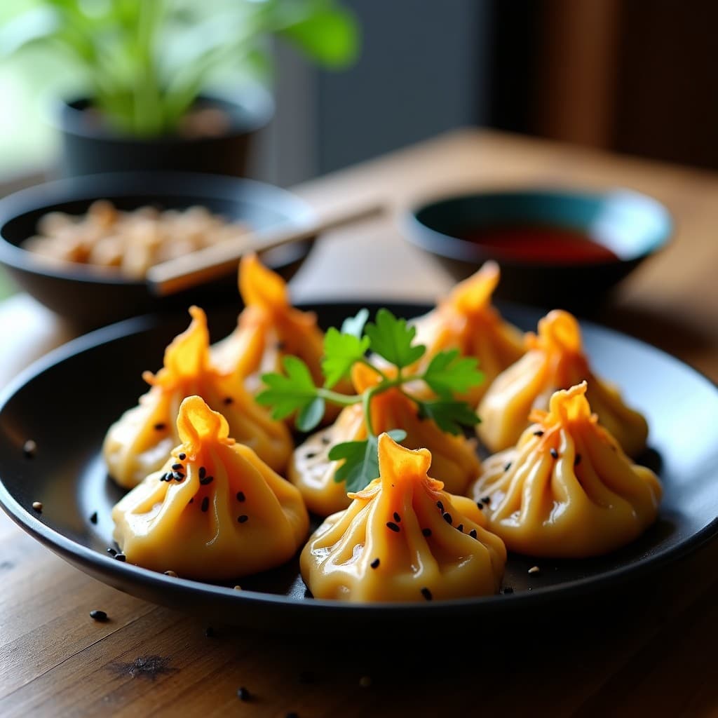 Dumplings de Camote Morado y Queso de Castaña: Receta China Vegana en Airfryer Crujiente