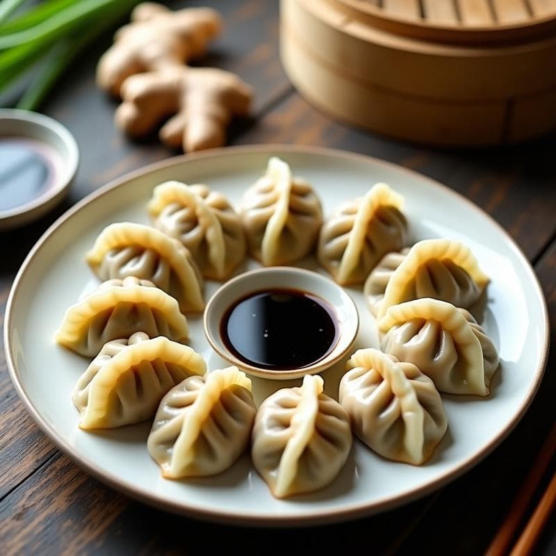 Dumplings de Champiñones y Cebolla Morada: Receta China Vegana y al Vapor