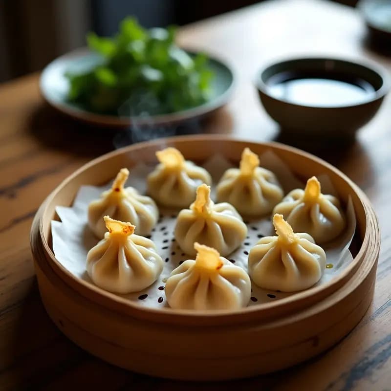 Dumplings Chinos de Hongos Portobello y Tofu Ahumado: Receta Vegana al Vapor
