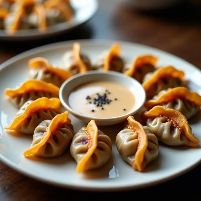 Dumplings de Col Morada y Jengibre con Salsa de Sésamo: Aperitivo Chino en Airfryer
