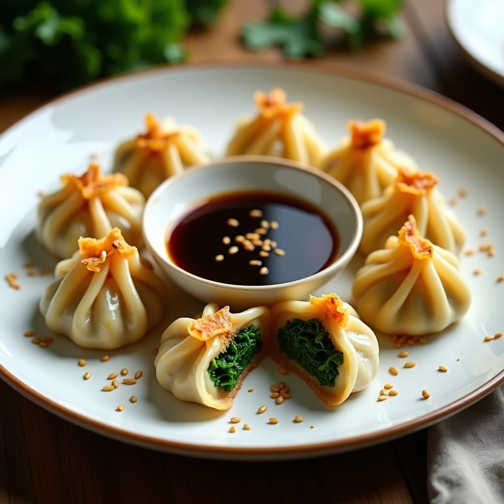 Dumplings de Col Rizada y Queso de Cashew: Receta en Airfryer Sin Lactosa