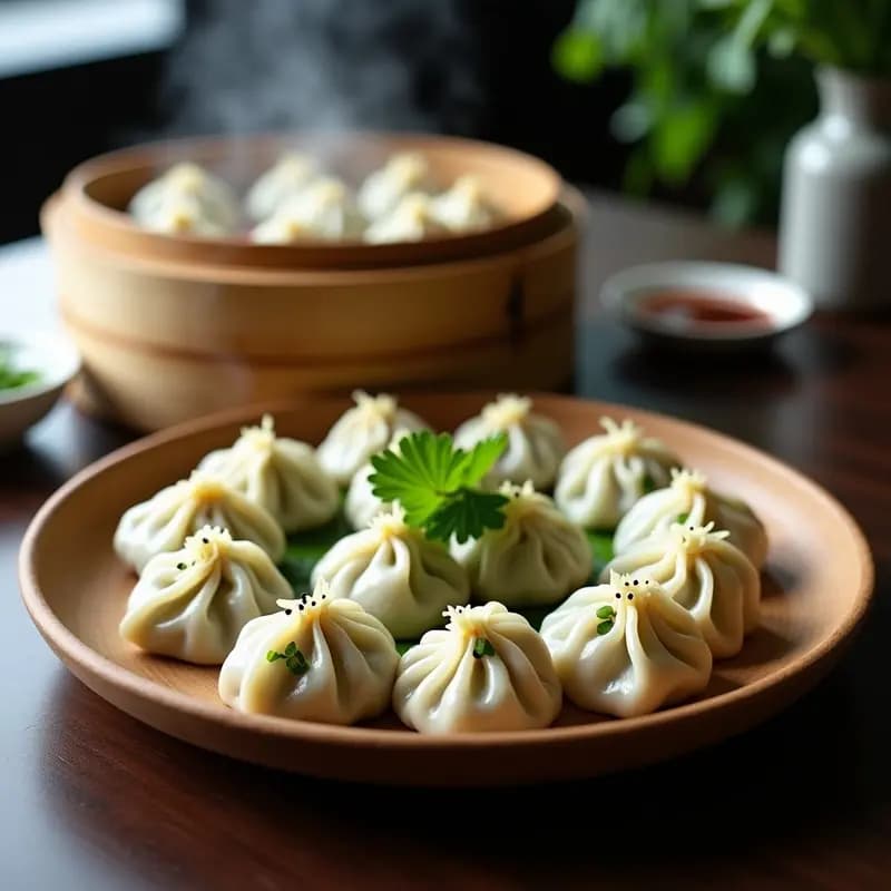 Dumplings de Col Rizada y Tofu: Aperitivo Chino al Vapor Sin Gluten