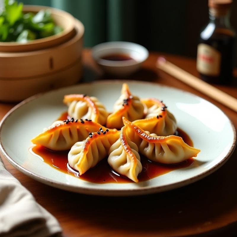 Dumplings de col rizada y zanahoria con salsa de tamari y jengibre: Receta China en Airfryer y Sin Fritura