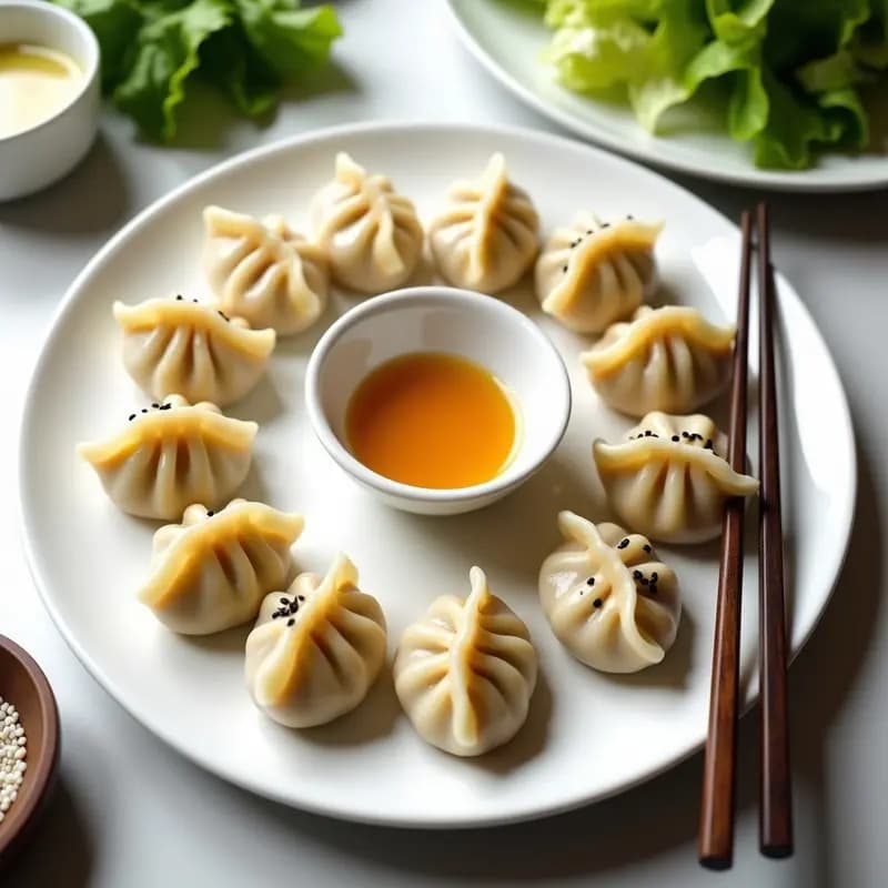 Dumplings Japoneses de Coliflor y Champiñones: Receta Vegana al Vapor con Salsa Ponzu