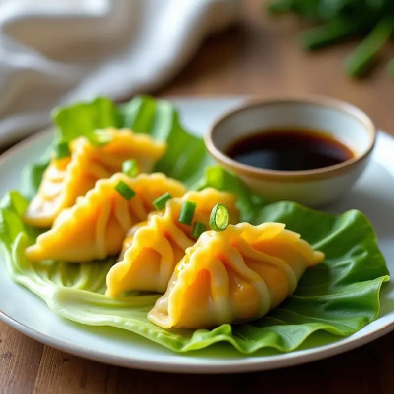 Dumplings de Coliflor y Queso de Cúrcuma al Vapor: Receta China Vegana y Sin Gluten