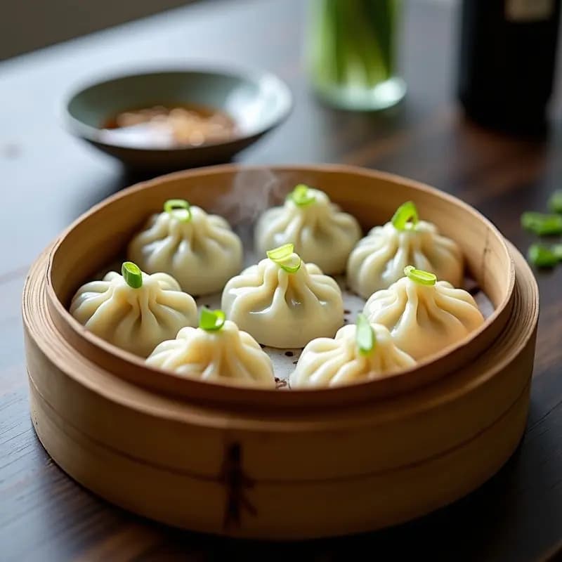 Dumplings de Coliflor Rellenos de Tofu y Cebolla China: Receta China Keto en Vapor