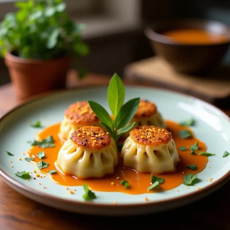 Dumplings Rebozados al Curry Rojo: Receta Tailandesa en Airfryer con Salsa de Cacahuete