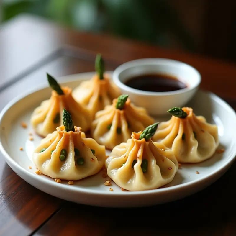 Dumplings de Espárragos y Queso Philadelphia: Receta China en Airfryer con Toque Cremoso