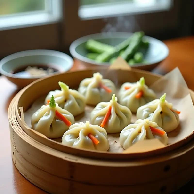 Dumplings Chinos de Espárragos Trigueros y Zanahoria: Receta Vegana al Vapor