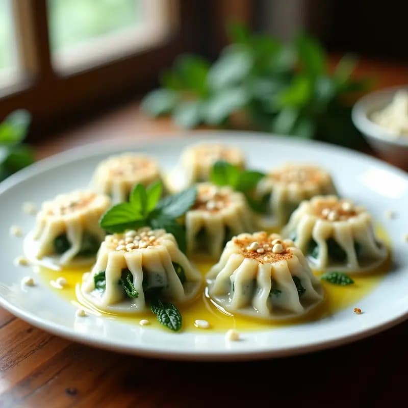 Dumplings de Espinaca y Queso Feta al Vapor: Receta Griega Sin Gluten en 25 Minutos