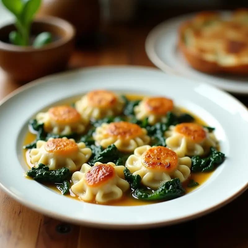 Dumplings de Espinacas y Queso Feta: Aperitivo Chino en Airfryer con Toque Mediterráneo
