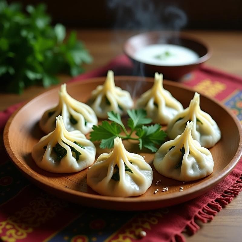 Gyelma de Espinacas y Queso Yak: Receta Tibetana de Dumplings al Vapor en 30 Minutos