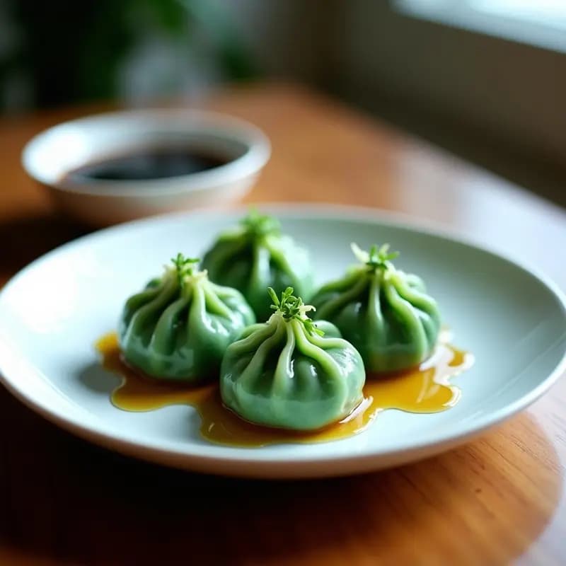 Dumplings de Espirulina y Hongos Shitake: Receta China Vegana en Olla Express