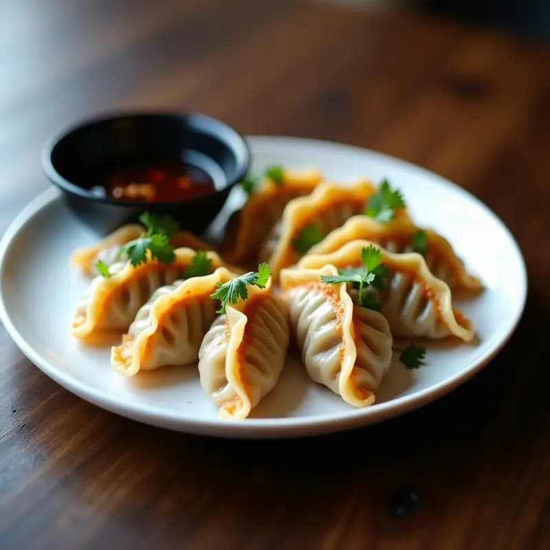 Dumplings de Hongos Ostra y Cebolla Morada: Receta China en Airfryer con Salsa de Soya