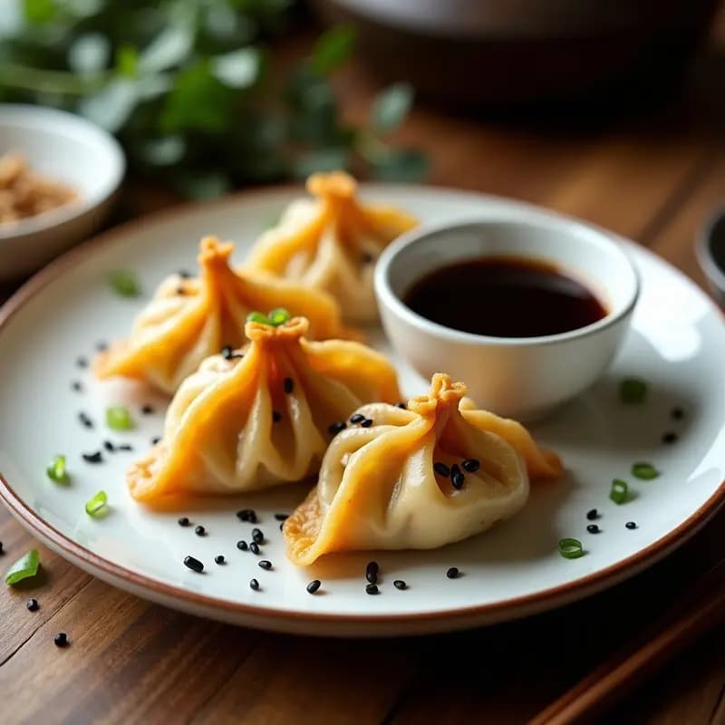 Dumplings de Hongos Portobello y Jengibre: Receta China en Airfryer y Sin Carne