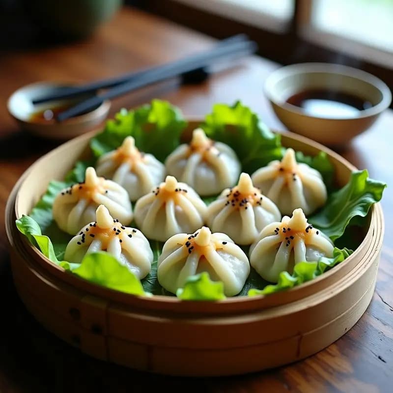 Dumplings de Hongos Portobello y Cebollino: Receta China al Vapor y Sin Gluten