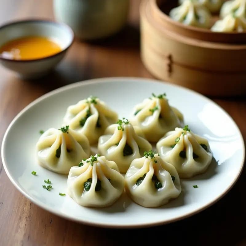Dumplings Japoneses de Espinaca y Queso de Cabra: Receta al Vapor con Salsa Ponzu
