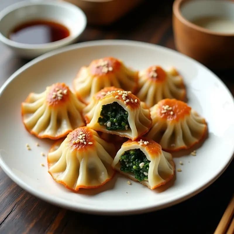 Dumplings Japoneses de Espinacas y Queso de Soja: Receta en Airfryer sin Freír