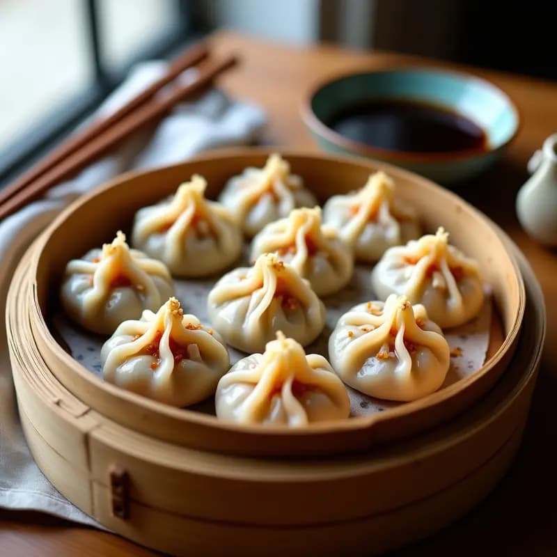 Dumplings de Repollo Fermentado (Kimchi) y Cerdo Picado: Receta Coreana en Steam