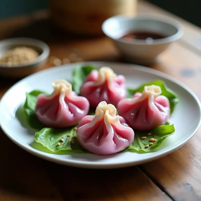Dumplings de Remolacha y Queso de Cashew al Vapor: Receta China Vegana con Thermomix
