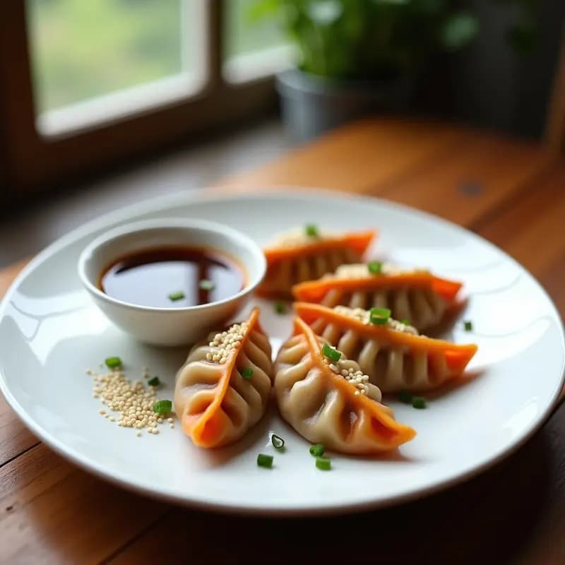 Dumplings de Remolacha y Quinoa con Salsa de Tamari y Jengibre: Receta Asiática Vegana en Airfryer