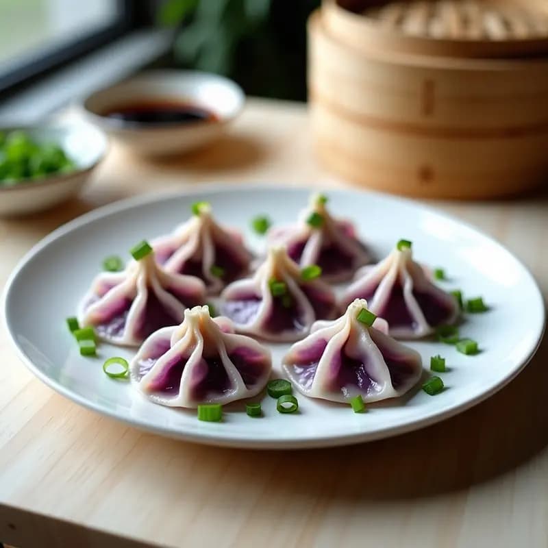 Dumplings de Repollo Morado y Tofu: Receta China al Vapor Sin Gluten en Airfryer