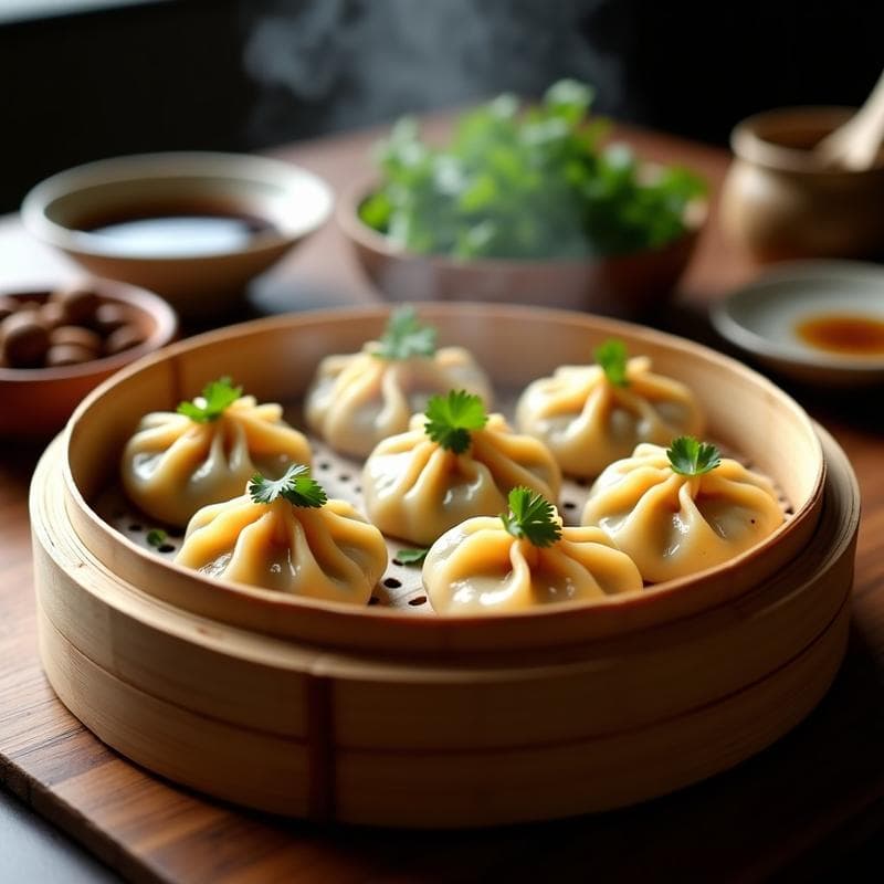 Dumplings de Setas Shitake y Tofu Ahumado: Receta China al Vapor en 20 Minutos