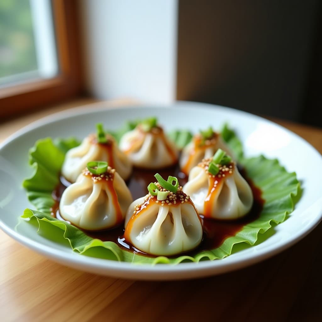 Dumplings de Shitake y Tofu al Vapor: Receta Asiática Sin Gluten con Salsa de Tamari y Jengibre