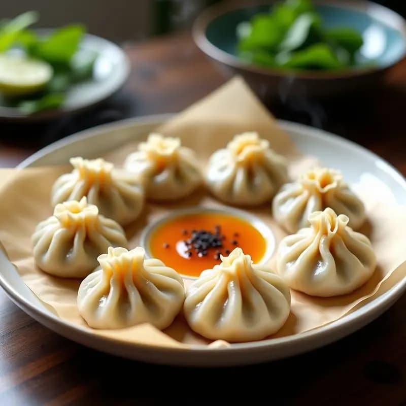 Dumplings Japoneses de Shitake y Tofu: Gyozas Veganos al Vapor con Salsa Ponzu