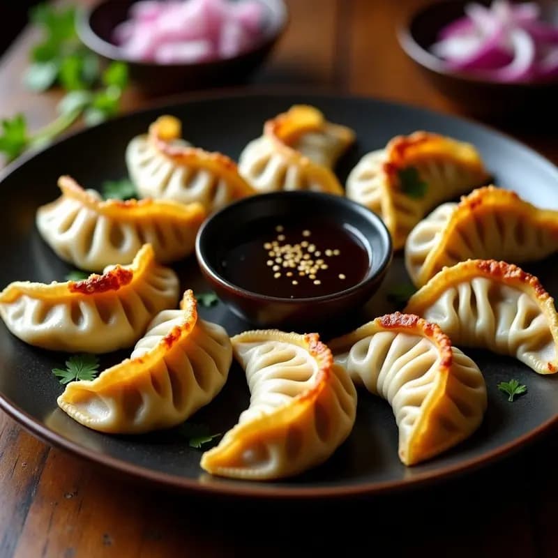 Dumplings Tibetanos de Yak y Cebolla Morada: Receta Himalaya en Airfryer