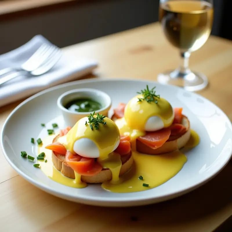 Eggs Benedict con Salmón Ahumado y Salsa de Wasabi: Brunch Japonés en 20 Minutos