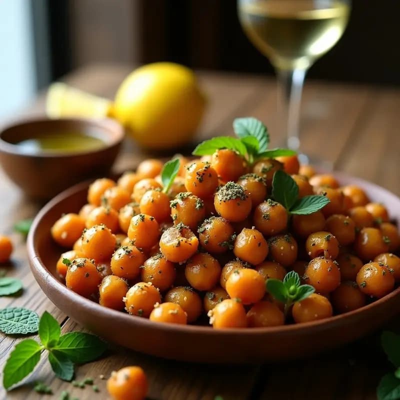 Emadame de Garbanzos Tostados con Especias Zaatar: Aperitivo Libanes Crujiente y Proteico