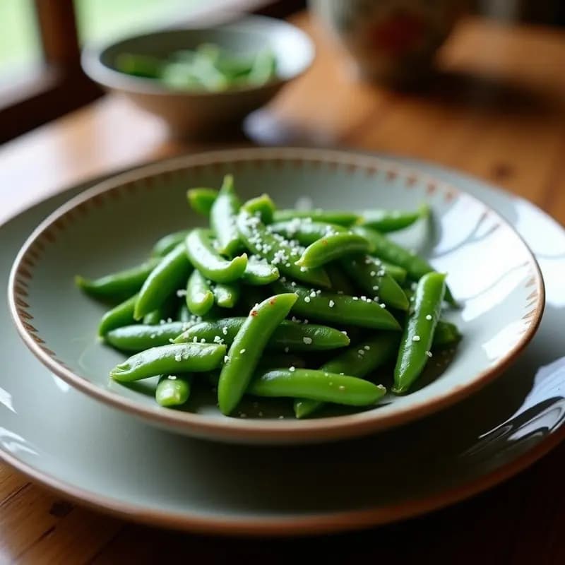 Emadame de Guisantes Tiernos con Sal Marina: Aperitivo Japonés en Airfryer y Sin Gluten