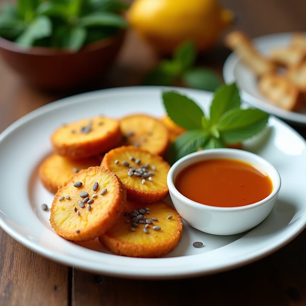 B علاقmandas de Plátano Macho y Semillas de Chía con Salsa de Tamarindo: Postre Colombiano Vegano
