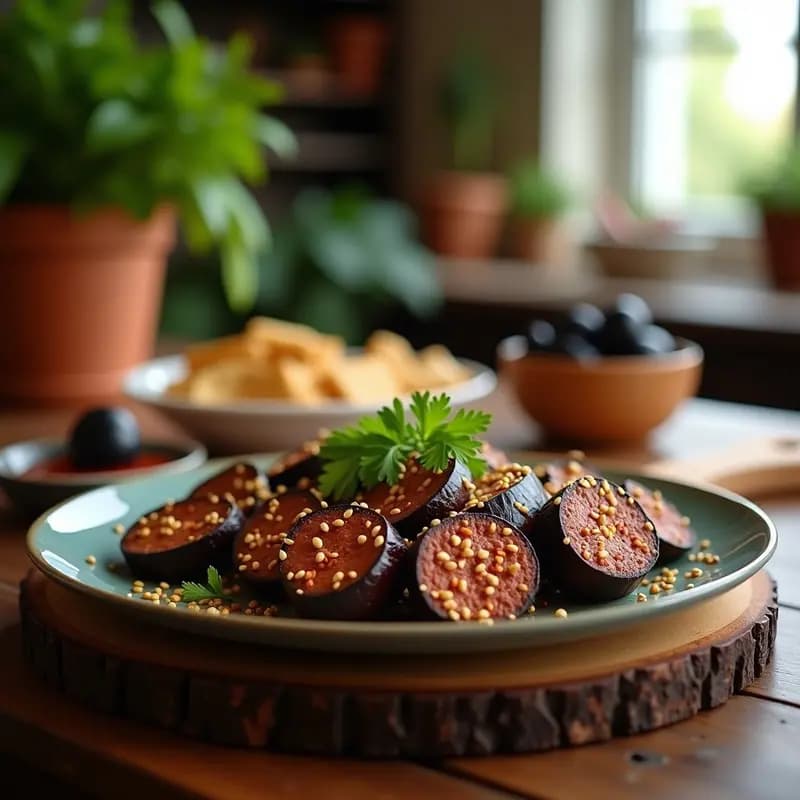 Embutidos de Berenjena Ahumada y Lentejas: Aperitivo Vegano con Textura de Salchicha