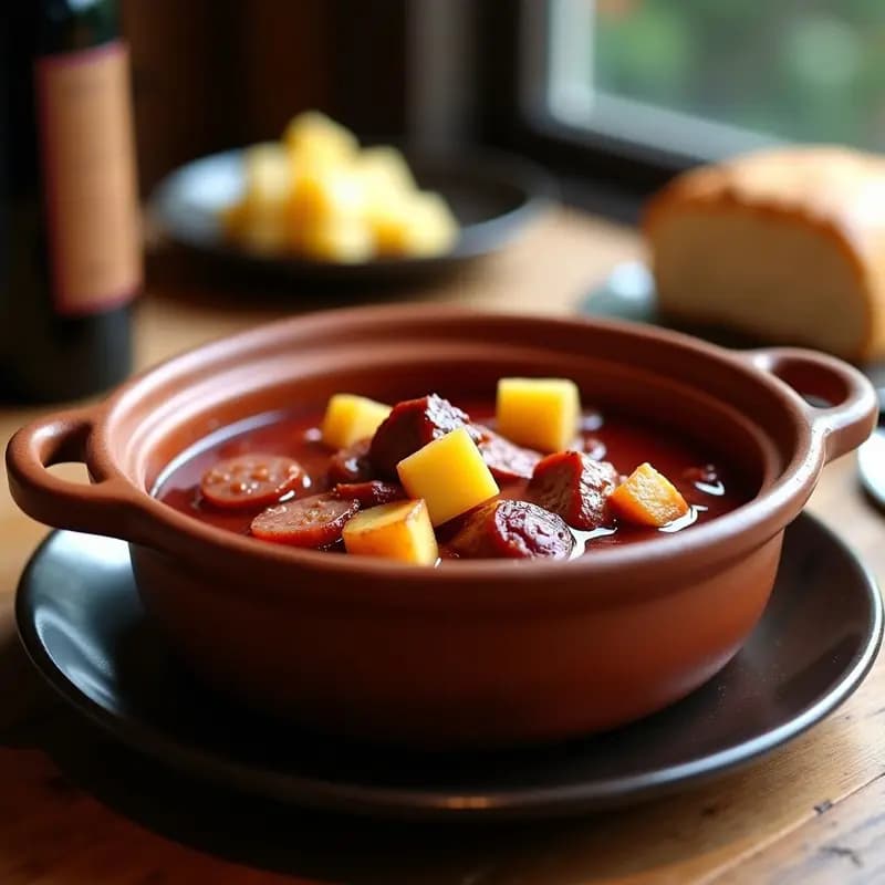 Embutidos en Salsa de Vino Tinto: Receta de Choricillo y Morcilla con Patatas