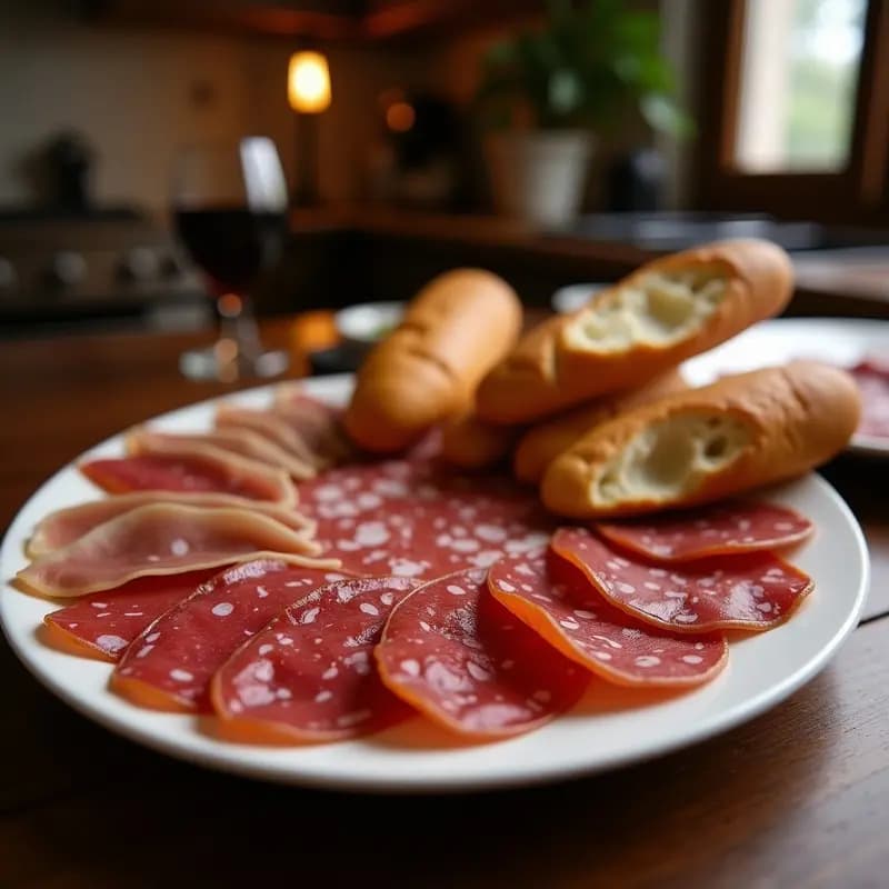 Embutidos de la tierra en tablero ibérico: Receta para compartir con pan de centeno